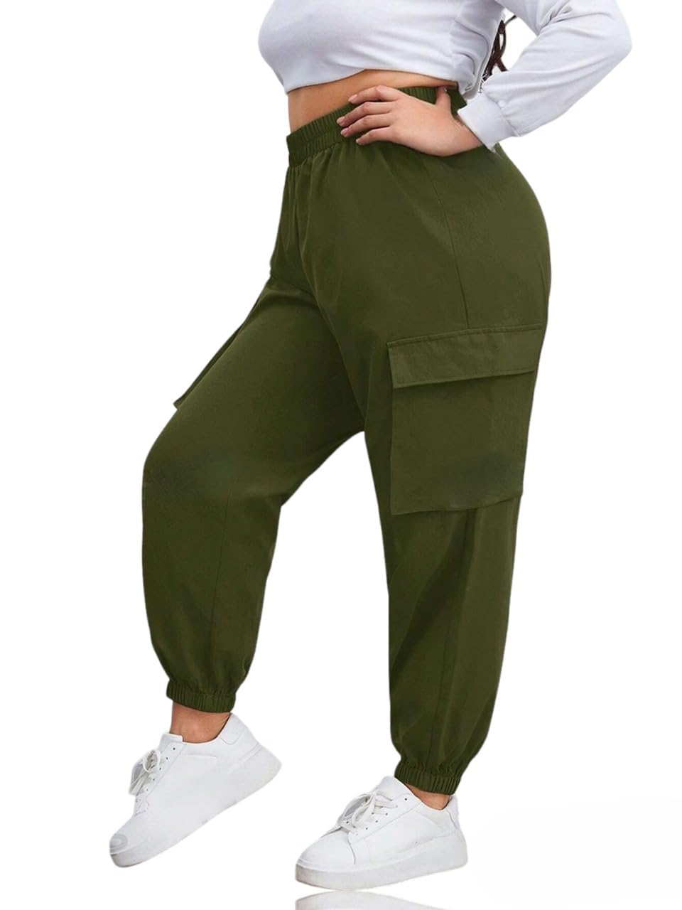 Berrylush Girls/Women Cargo Joggers in Pure Thick Hosiery Soft Cottonfor a Relaxed Feel/Multipurpose in Their use for Athletic, Casual, Everyday wear and Suitable for All Seasons in neutral