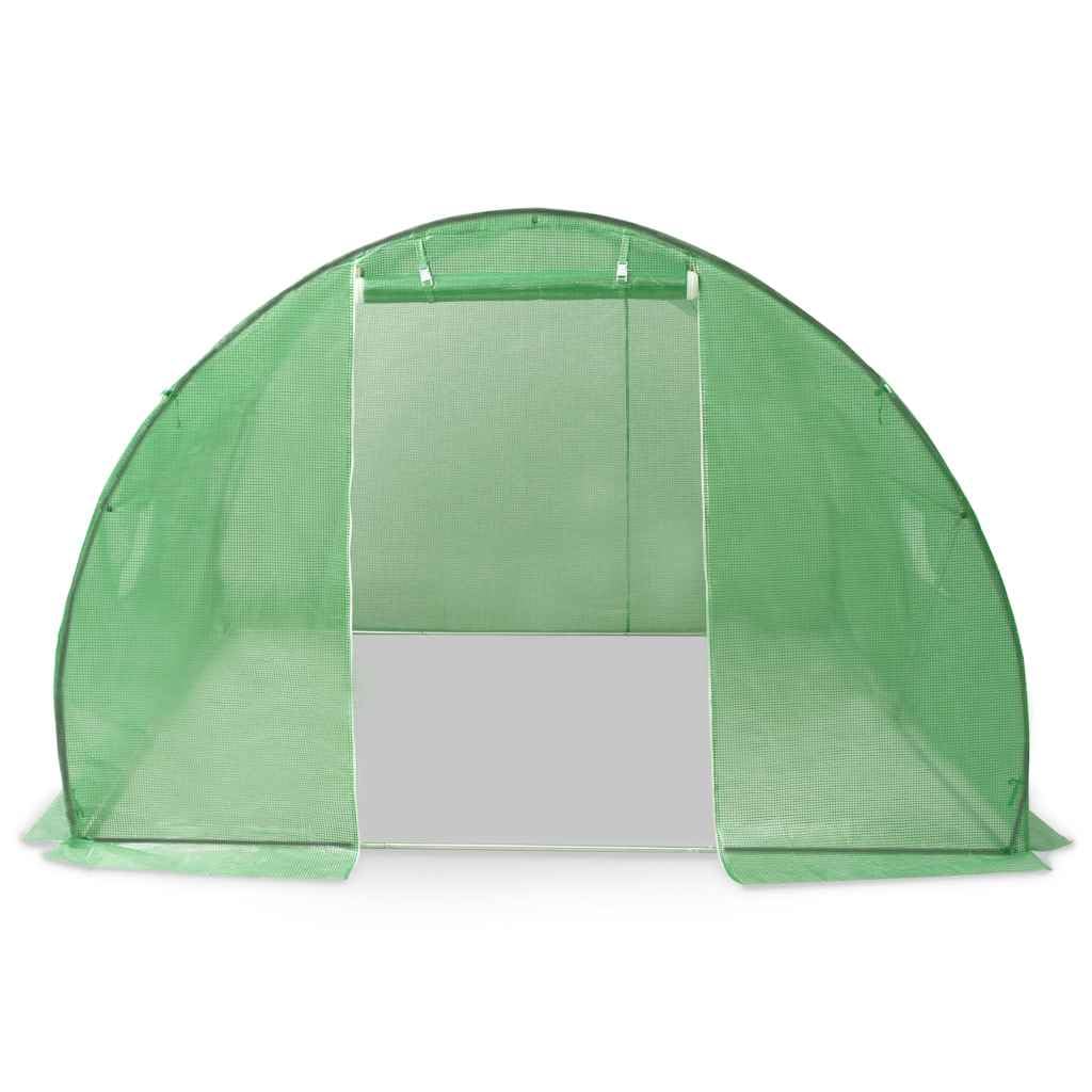 Szklarnia 9 m², 300 x 300 x 200 cm, tkanina siatkowa PE 140 g/m², ocynkowana rama stalowa, 4 okna i drzwi, do uprawy pomidorów w ogrodzie na warzywa, zioła