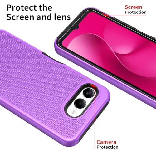 Mocotto for T-Mobile REVVL 8 Phone Case with Tempered Glass Screen Protector,Dual Layer Heavy Duty Shockproof Protection Cover (Purple) by Mocotto - Used condition - Image 2