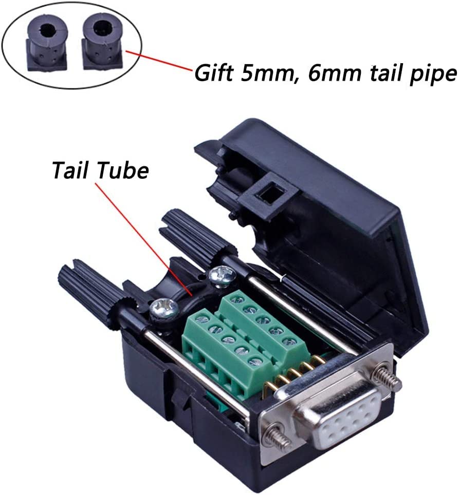 Lot De 10 Connecteurs DB9 RS232 à Souder - Mâle Et Femelle Avec Coques Plastique, Pour Port Série