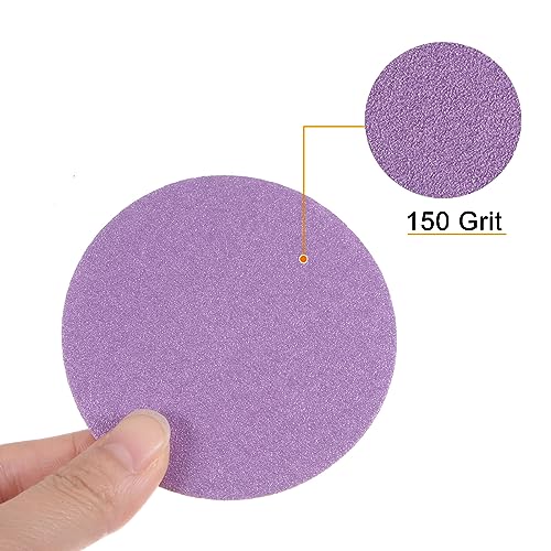 uxcell 40pcs 150 Grit Purple Sanding Discs 3 Inch Hook and Loop Aluminum Oxide Orbital Sanding Pads Paper Wet Dry Polish for Metal Woodworking Drywall - Image 4