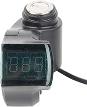 Keenso Bike Throttle Voltmeter, Universal Portable Throttle Voltmeter with Digital Voltage Display Voltmeter and Lock for 12-99V E-Bike Scooter Tricycle