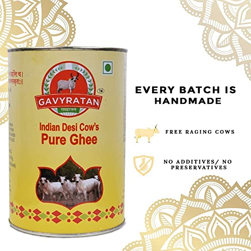 Gavyratan Pathmeda A2 Desi Cow Bilona Ghee Natural Flavour, 1L, Bi