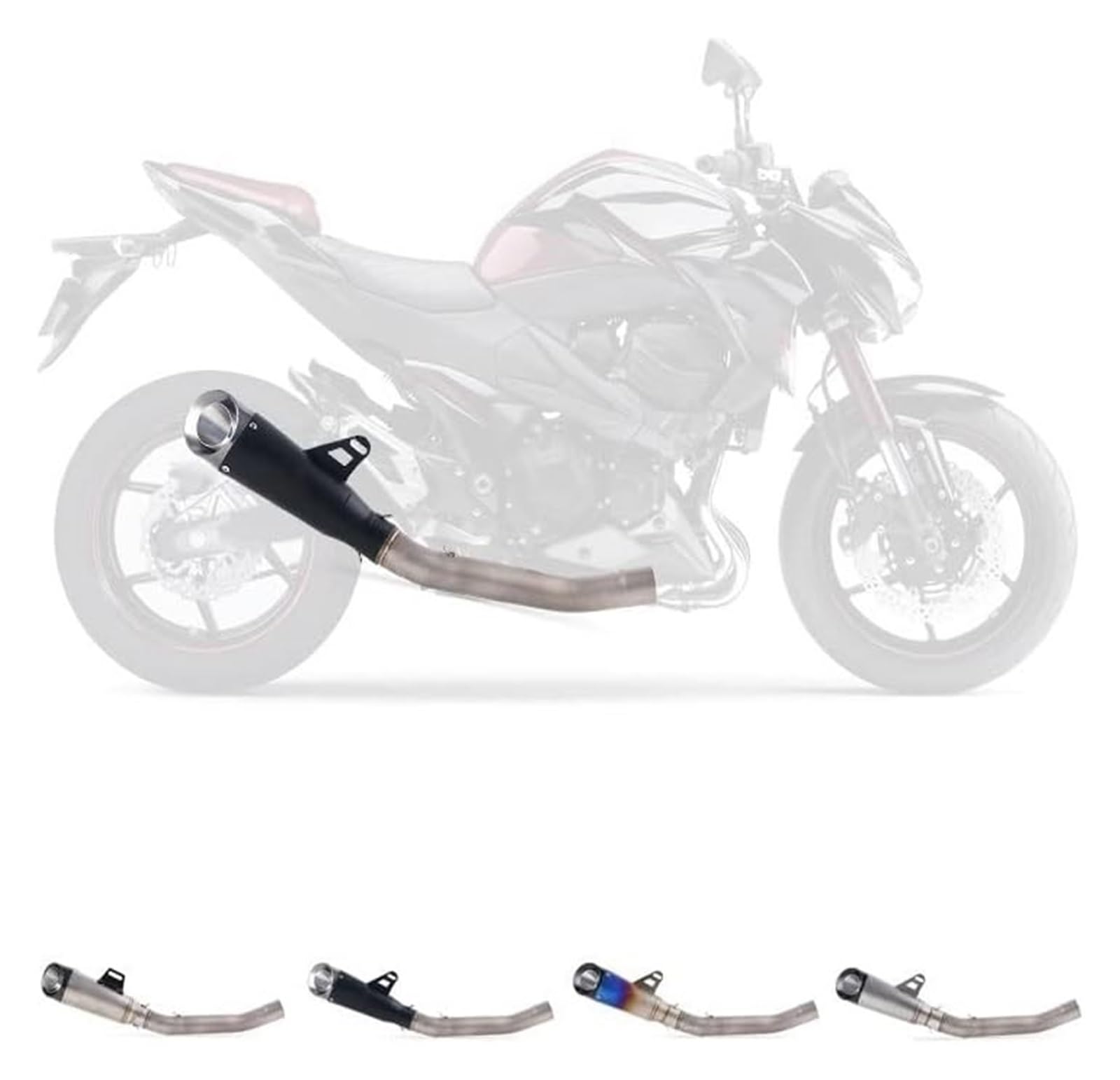 Terminali di Scarico per Moto per Kawa&saki Z750 2007-2012 Silenziatore di Scarico Moto Fuga Collegamento Centrale metà Tubo Sistema Completo Slip On con Db Killer(3)