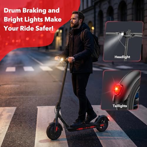 Image of Electric Scooter,8.5 inch /10 inch Solid Tires,UP to 19MPH,350W /500W Powerful Motor,20-31 Mile Range with Braking System,Foldable Lightweight Electric Scooter for Adults,Max Load 265 LBS,App Control