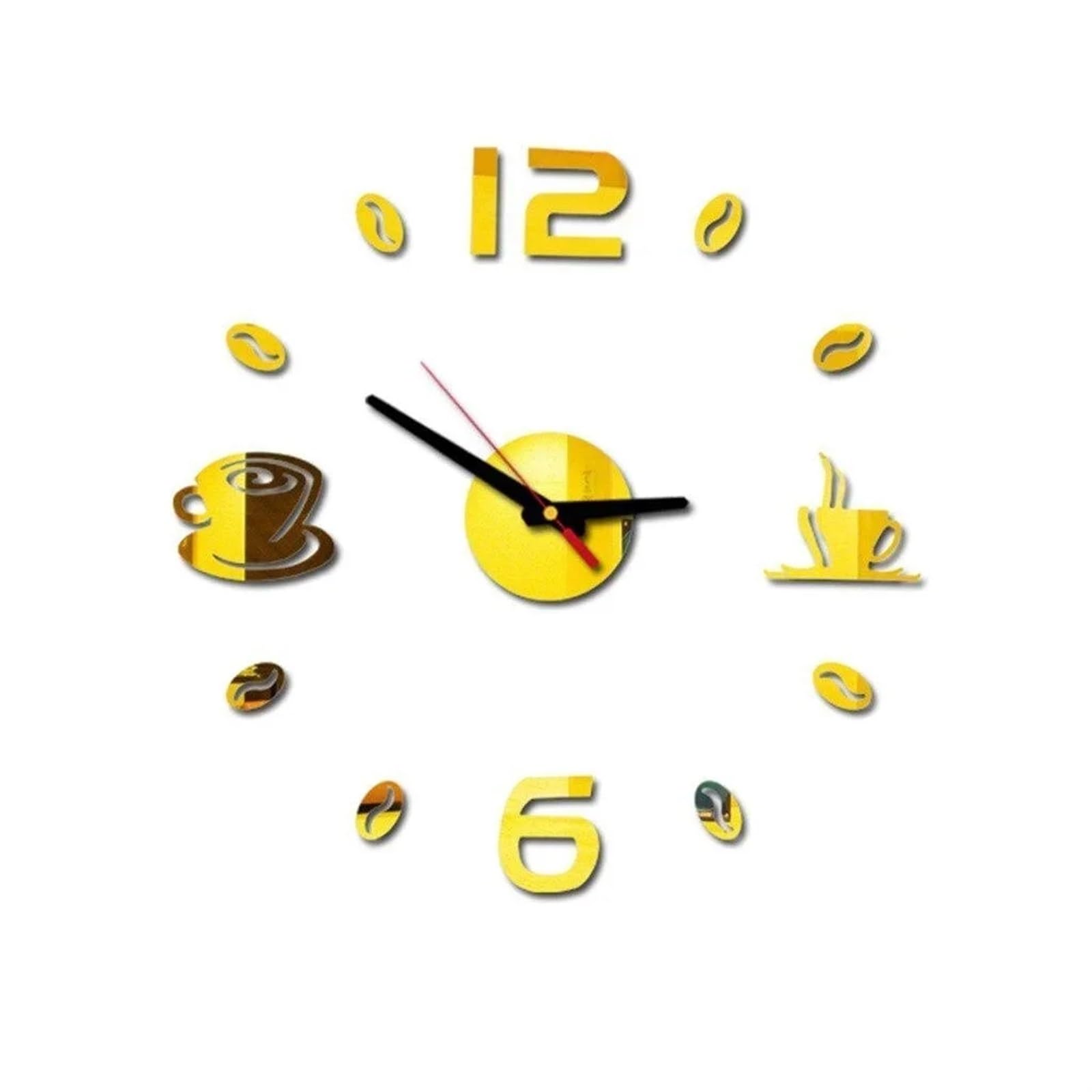 VFDVSWZSA Stylish wall clock, Digital Wall Clock Sticker DIY Kitchen Living Room Home Decor Diy Quartz Needl(Gold)