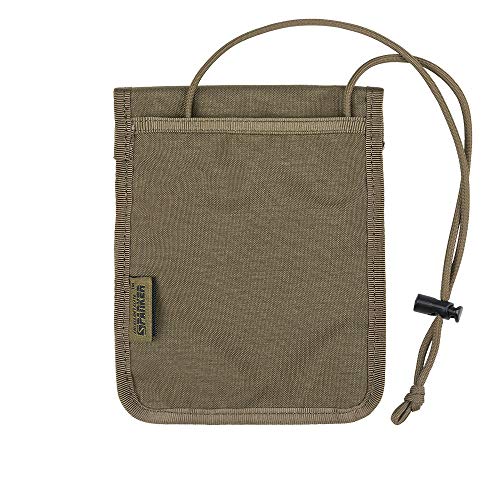 Image of EXCELLENT ELITE SPANKER Passport Holder Nylon Neck Pouch RFID Blocking Travel Neck Wallet ID Card Organizer Pouch with Neck Lanyard(Ranger Green)