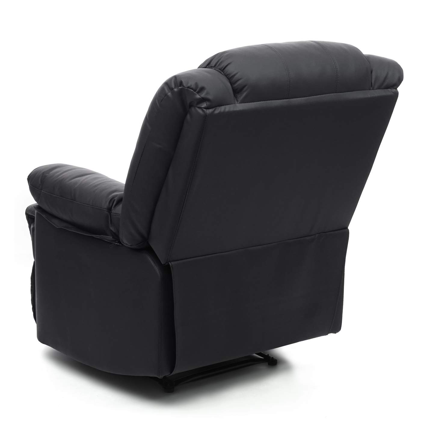 Mendler Fernsehsessel HWC-G15AM, Relaxsessel Liege Sessel, Leder + Kunstleder 101x87x100cm - schwarz
