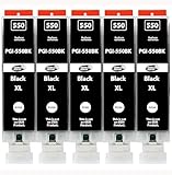 Happy Printer 5 Druckerpatronen kompatibel mit Canon PGI-550 PGBK für Pixma IP7250 IP8750 IX6850 MG5450 MG5550 MG5650 MG5655 MG6350 MG6450 MG6650 MG7150 MG7550 MX725 MX925