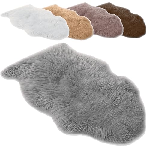 Andreas Dell Schaffell Teppich Echtes Lammfell 100% Naturfell Weicher Sheepskin Teppich, Flauschiger Schafspelz als Bettvorleger, Sitzfell Deko Fell...