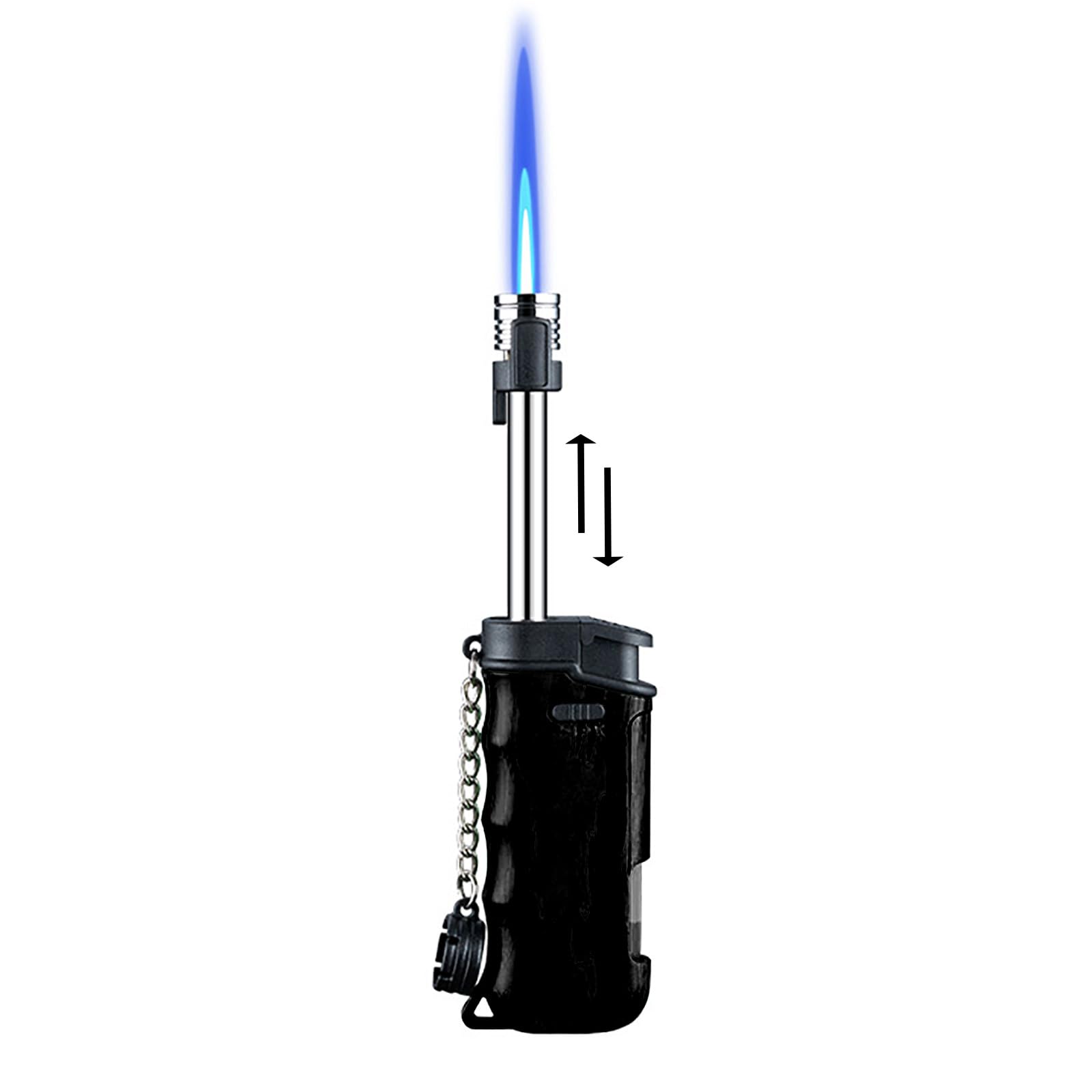 Long Reach Candle Lighter Adjustable Wand Neck Windproof Jet Torch Flame Metal Lighters Refillable for Hiking Campfire Grill