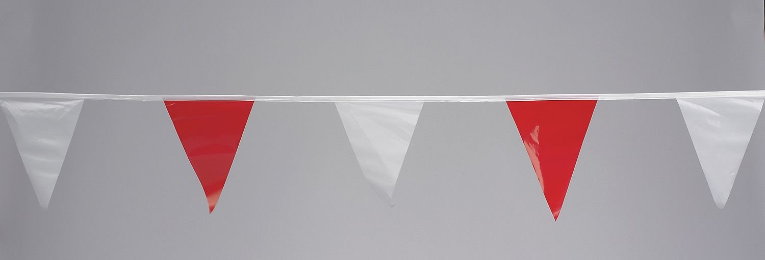 Pennants, Vinyl, Red/White, 60 ft.