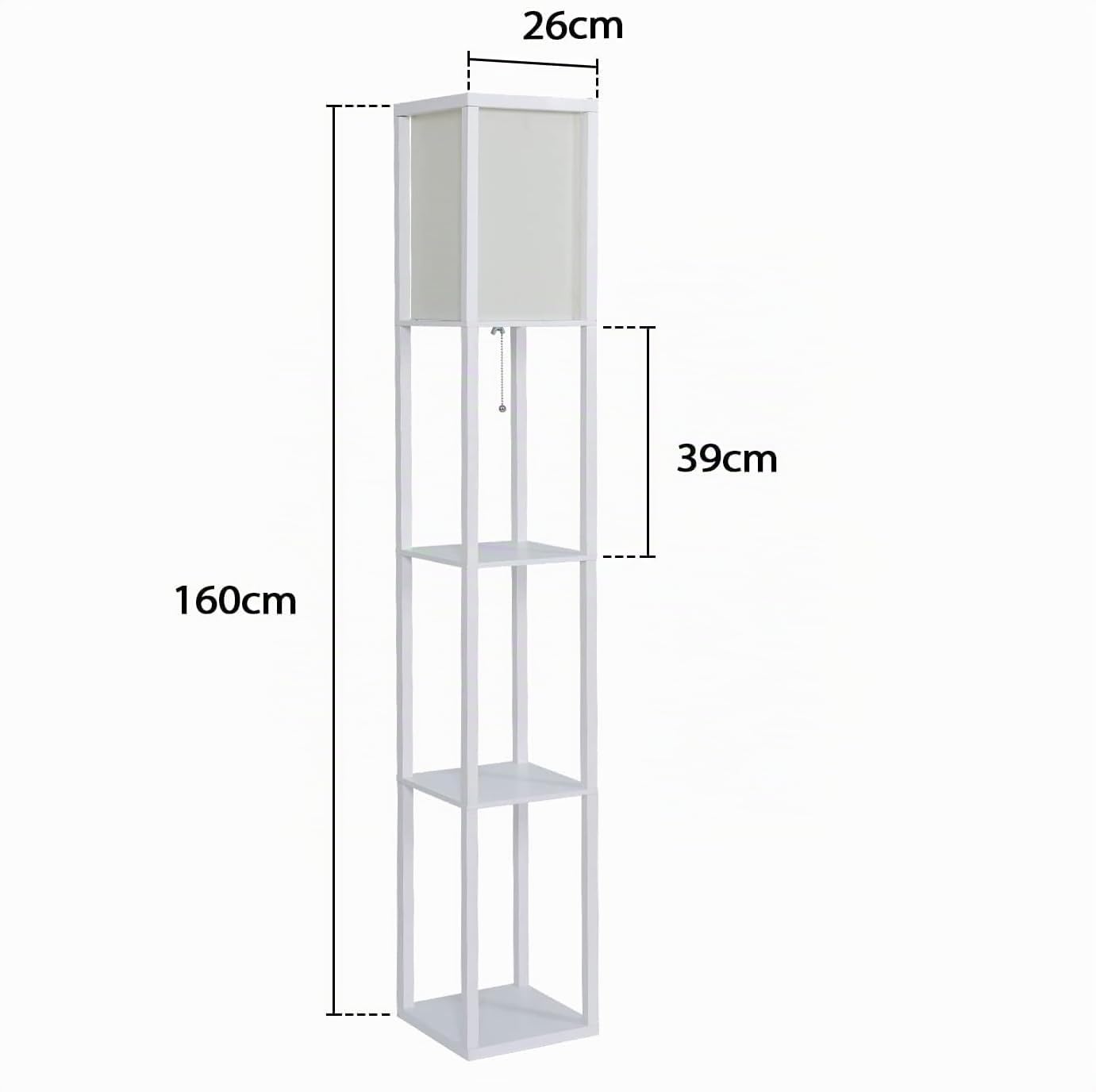 YU YUSING Lampada da Terra con Scaffale in Legno, Piantana con 3 Ripiani