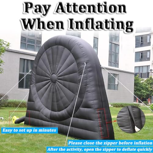 VFMVOYNZ Aufblasbare Fußball-Dartscheibe, tragbare Fußball-Trainingshilfe mit Gebläse und 8 aufblasbaren Bällen für Outdoor-Sportspiele und Kick-Dartboard-Spiele, Selbstklebende Darts – Bild 6