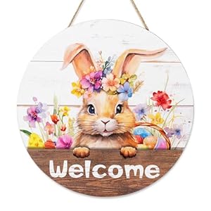 Walasis Osterkranz fuhuojie Hase Holzschild