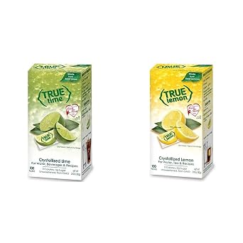 TRUE LIME and TRUE LEMON Water Enhancers, Bulk Dispenser Packs, 0 Calorie Drink Mix Packets 100 Count Each