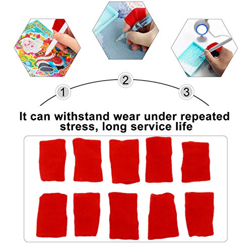 ARTIBETTER 10Pcs Dedeiras Dedos Vermelhos Capa Luva Extender Mangas Mangas Dedo Ponta Do Dedo Polega