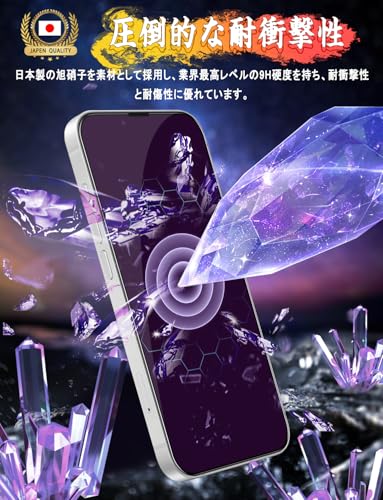 Image of Blue Light Cut, Compatible with iPhone 17e /16e Glass Film, iPhone 14 /iPhone 13 /iPhone 13 Pro Film, Includes Dedicated Installation Guide Frame, Eye Fatigue, 9H Hardness, Easy to Apply, Automatic