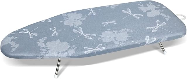 Duwee Table top Ironing Board, Ironing Table with Heat Resistant Cover, Extra Thick Felt Padding, Foldable Stainless Steel Legs, 31 x 74.5 CM