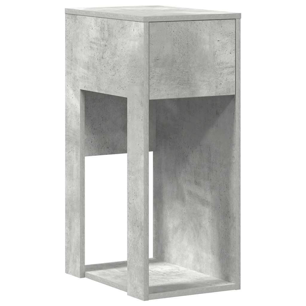 Mobile per computer con cassetto, grigio cemento, in legno, 30 x 44 x 74 cm, spazio per PC e cavo, accessorio da scrivania per ufficio e gaming, versatile