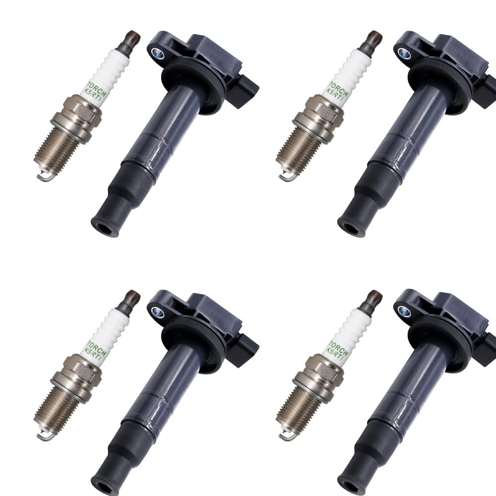 Paquete de Bobina de Encendido Tex11033, Juego de 4 bujías K5Rti para Toyota Prius 0005