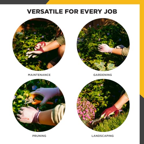 Image of Wells Lamont Gardening Gloves for Women - Breathable Polyester, Seamless Fit - PU-Coated Palm for Grip & Durability