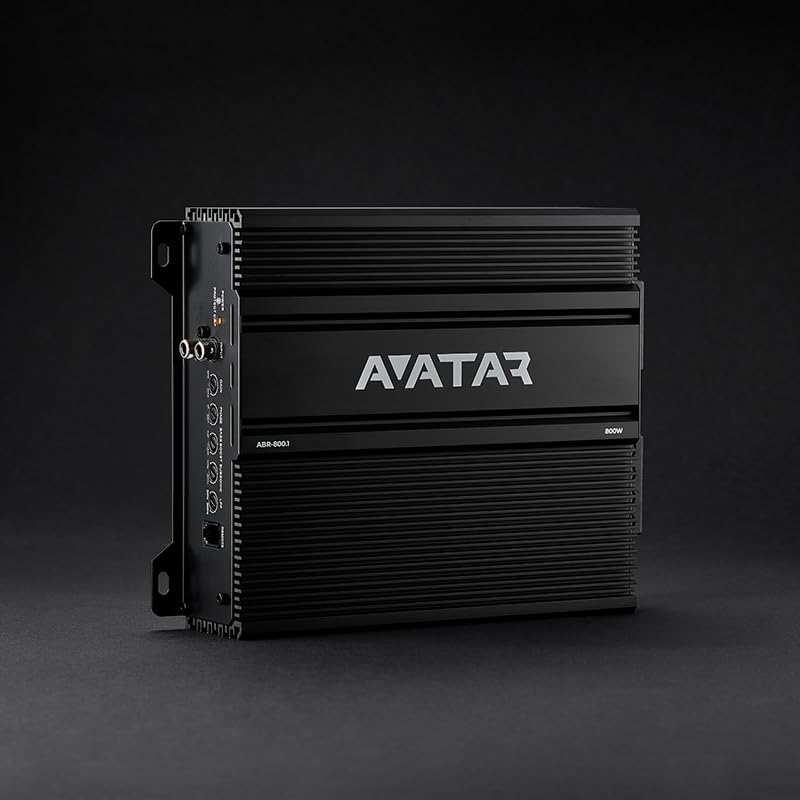 Front view of Avatar ABR-800.1 amplifer viser input- og kontrolpanel