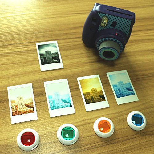 Image of CAIUL 7 in 1 Instax Mini 8 /8+ Accessory Bundles Set (Yellow Mini 8 Case /Album /Lens /Filters /Film Frames /Hang Frames /Film Sticker)