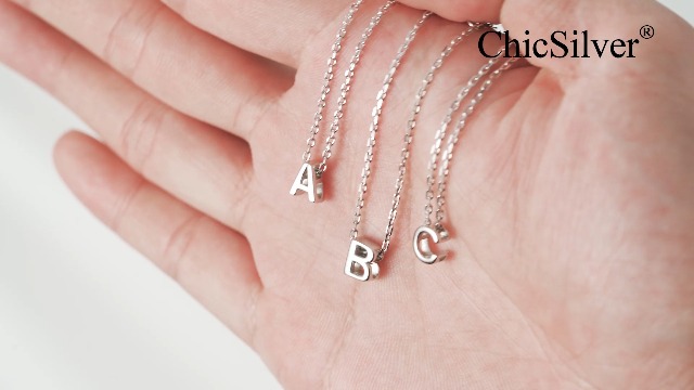 ChicSilver Sterling Silver Initial Charm - Vintage Letter Charm With CZ For Bracelets (Letter E) - View #5