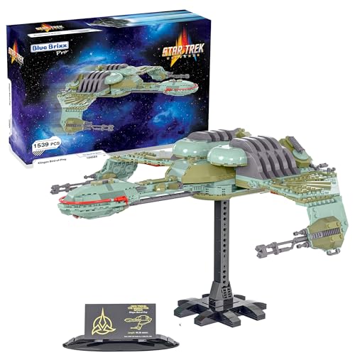 BlueBrixx Star Trek Klingon Bird-of-Prey Star Trek-Set Modellbausatz für Erwachsene Klemmbausteine-Set aus 1539 Teilen mit Gedruckter Anleitung Kompatibel mit Anderen Klemmbausteinmarken