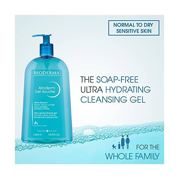 Bioderma - Atoderm Hydrating Shower Gel Body Wash - Moisturizing Face and Body Cleanser for Normal to Dehydrated Sensitive Skin