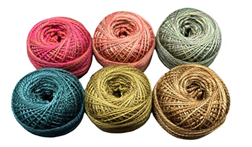 Image of Valdani Perle Cotton Size ~12~ Embroidery Thread Sampler Set - 6 Colors, 109 Yards Each (A Little Crazy in The Fall), Lament