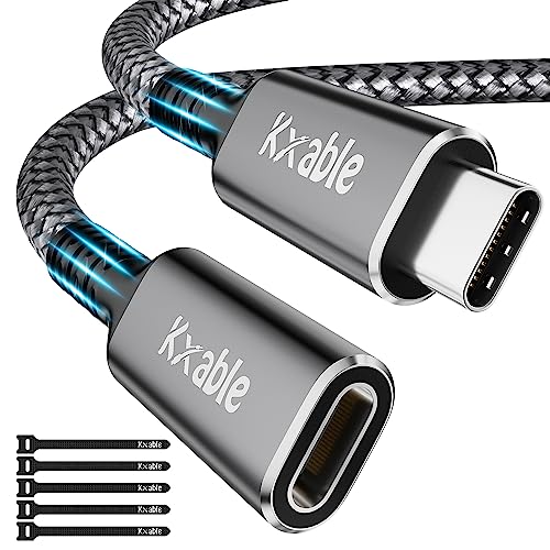 USB C Extension Cable 6 FT, Type-C Male to Female Extender Cord, 4K Video USB 3.1 Gen 2 100W Charging 10Gbps/USB 3.2 Transfer for iPhone 15/ Plus/Pro / 15 Pro Max, Galaxy, MacBook, iPad, PSVR2, More