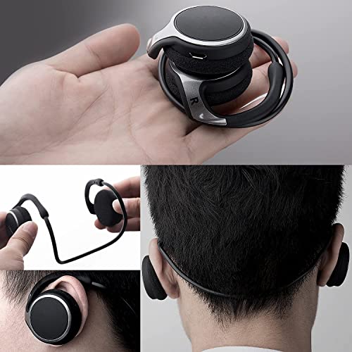 Image of B95 Small Bluetooth on Ear Headphones Wrap Around Head - Sports Wireless Headset with Built in Microphone and Crystal-Clear Sound, Foldable and Carried in the Purse, and 12-Hour Battery Life, Black