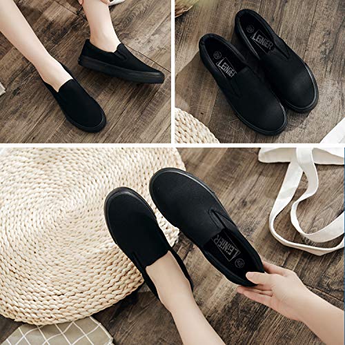 UJoowalk Womens Canvas Slip on Fashion Sneaker Skate Shoe3