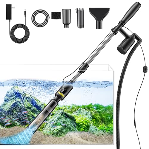 Aquarium Siphon Vacuum Cleaner Kit with Dual Vacuum Tubes for Various Tank  Sizes and One Fish Net, Aquarium Gravel Vacuum Cleaner