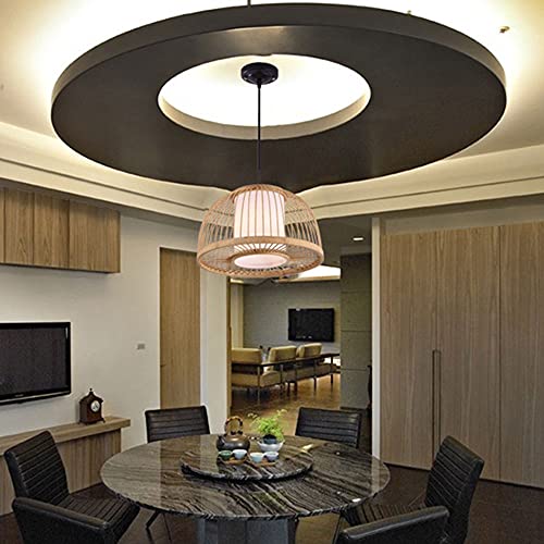Suspension en Bambou MOCHAMIK - Lanterne Rustique E27 40x23cm - 6