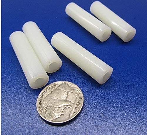 Natural Nylon Spacer, Unthreaded, No. 10 Screw Size x .375" OD x .192" ID x 1.50" Length, 100 Pcs.
