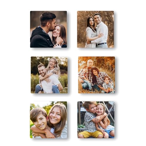 Image of Custom Acrylic Magnet Set (3mm Thick, 3x3 inch) Perfect Unique Gift for Valentine, Birthday, Anniversary, Chrismas, Home Decor Personalized Photo Memory Fridge Magnets (Pack of 6)