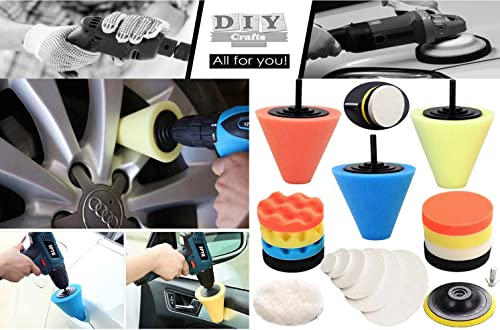 Image of DIY Crafts 4x Kits, 5 inchinch, Car Buffers and Polishers Kit for Drill, Drill Polishing Wheel Foam Ball Buffing Pads Sponge Ball for Automotive Car Wheels Hub Care, Metal, Plastic, (4x Kits, 5 inchinch)