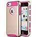 iPhone 5C Case,5C Case,ULAK Slim 2in1 Apple iPhone 5C Case Cover Lightweight Hybrid with Rugged TPU Inner PC Hard Protective Cover For all version of Apple iPhone 5C (Gold+ROSE)
