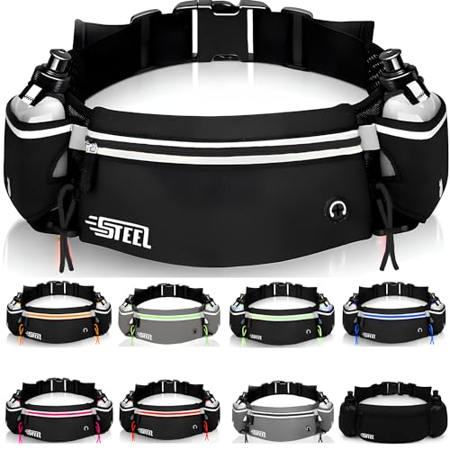 Ceinture Running Hydratation Course a Pied, Sac Banane Porte Gourde, Bouteille Accessoires Etanche Réfléchissant pour Trail Jogging Footing Randonnée Vélo