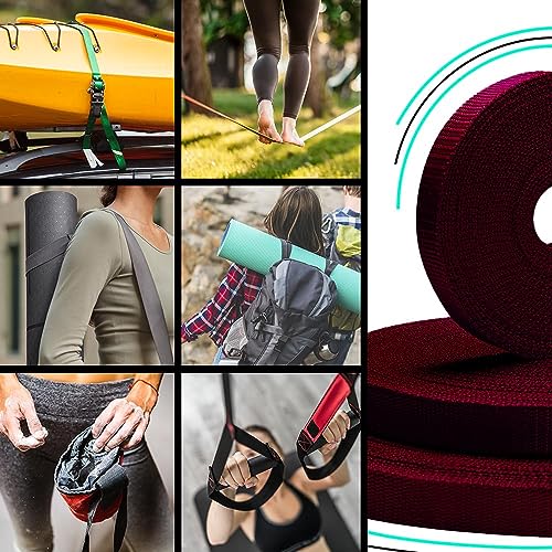 Image of TECEUM 3 /4 inch & 5 /8 inch & 1 inch & 1.5 inch & 2 inch Webbing - 10 25 50 Yards - 40+ Colors - Heavy Duty 1 Inch 1.5 Inch 2 Inch Backpack Straps - Webbing for Outdoors Indoors Crafting DIY