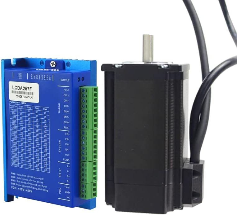 Davitu Stepper Motor - 23 stepper motor 1.5n.m 2 phase LC57H265+LCDA257F hybrid servo closed loop encoder with stepper drive controller - (Shaft Diameter: 8mm)