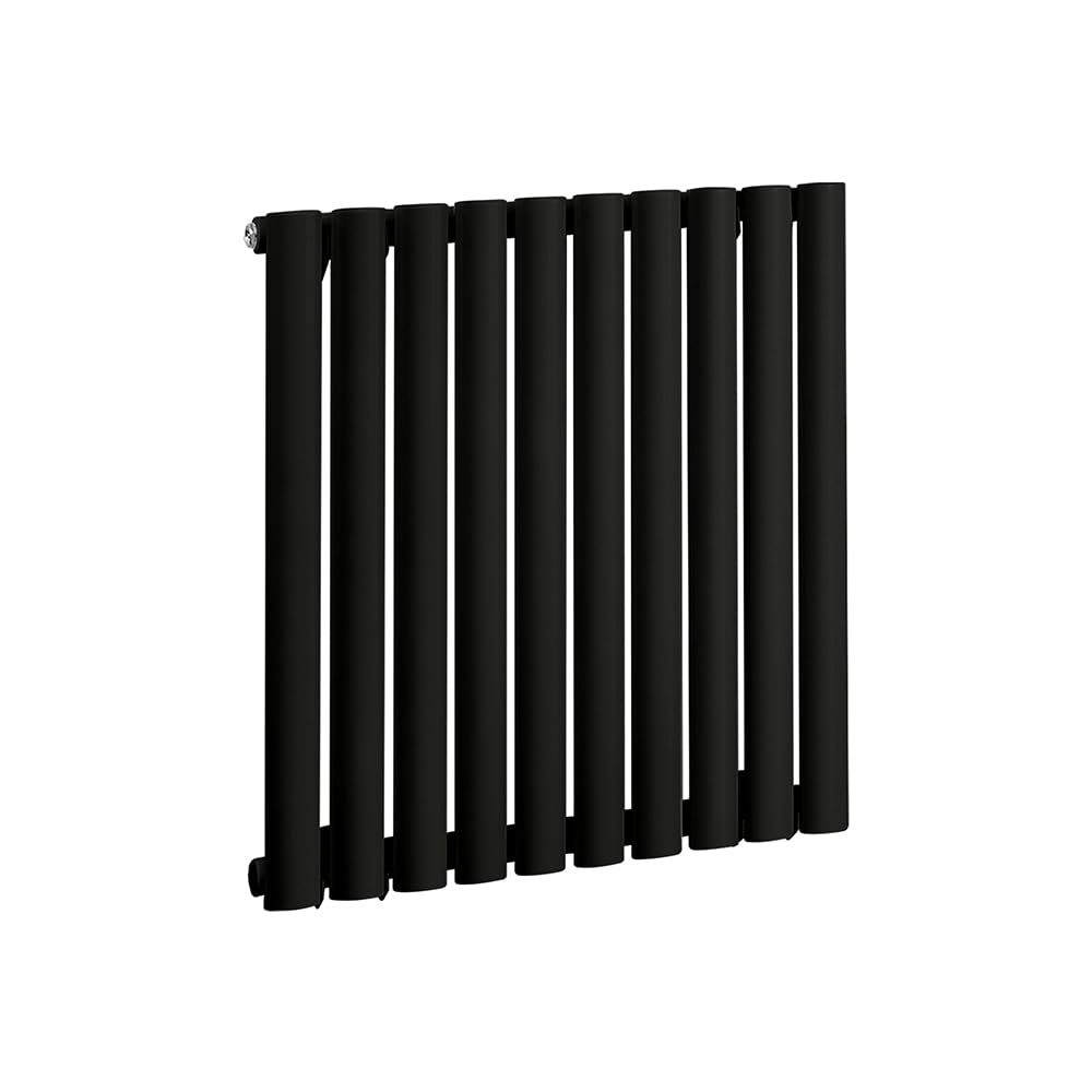 Milano Aruba 600W Black Horizontal Single Oval Panel WiFi Electric Radiator - 635mm x 590mm
