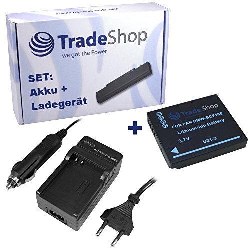 OFERTA en Juego de: Trade Shop Cámara Batería de ion de litio de + Cargador De Batería Con Adaptador De Coche compatible con Panasonic Lumix DMWBCF10, DMWBCF10E, CGAS106 C, DMW de BCF10PP, BCF10GK