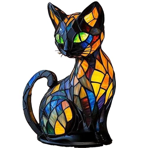 LED Lampe (Corgi/Mops/) - Handgefertigte Harz Nachttischlampe mit warmem Umgebungslicht, Wohndeko für Hundeliebhaber & Tierische Schlafzimmerbeleuchtung (Cat B)