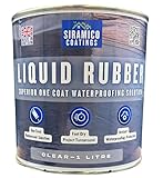 Siramico Coatings Liquid Rubber Roof Coating | Instant Leak Seal Technology I Quick Drying, One Coat Waterproofing Sealant | Black, Grey & Clear (Clear, 1 Litre)