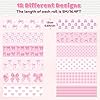 BkeeCten 12pcs Pink Bow Washi Tape, Trendy Watercolor Pink Bow Cherry Preppy Aesthetic Decorative Tape, Cute Bowknot Heart Buffalo Plaid Artistic Tape for DIY Craft Scrapbook Wrapping Decor #1