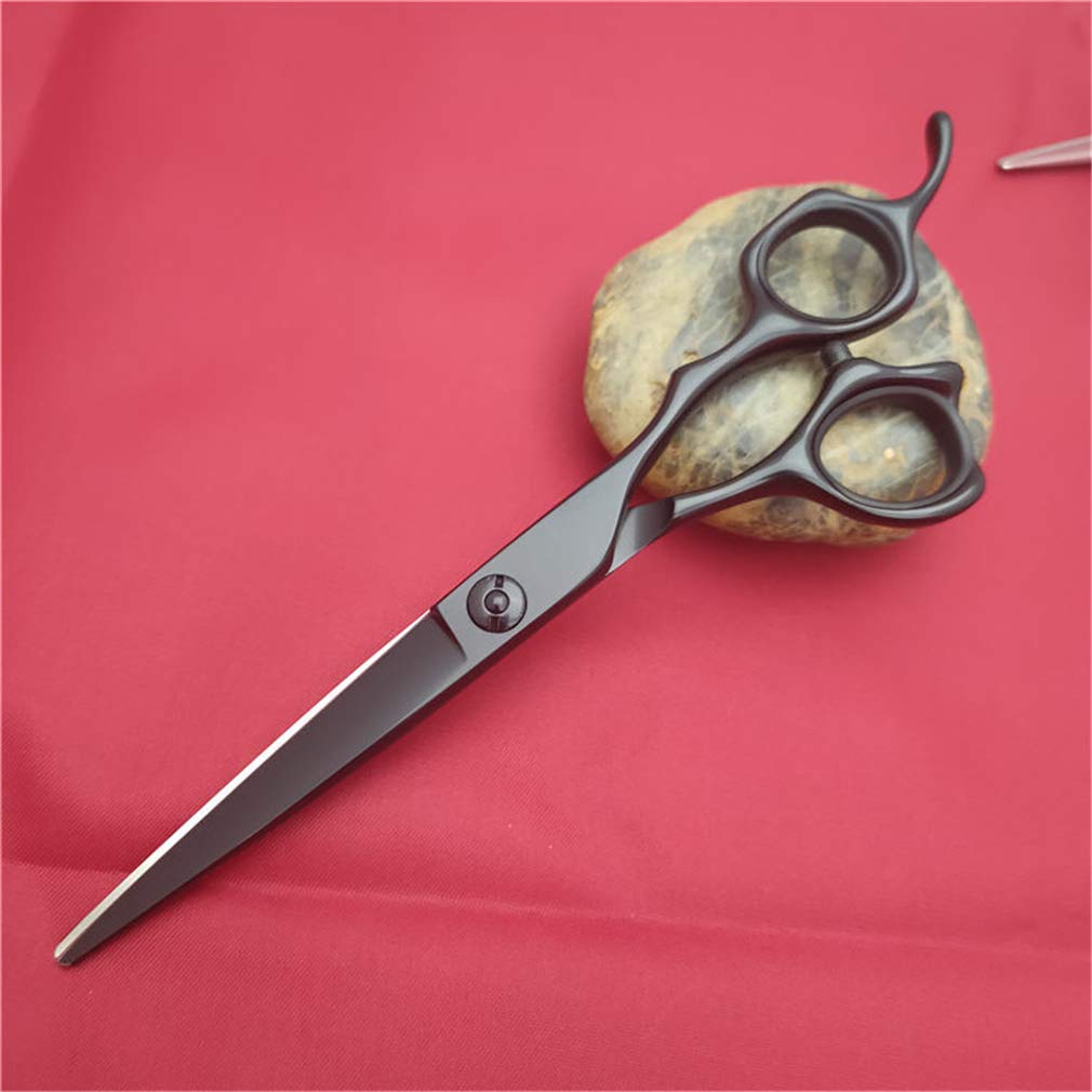 Professionelle 440C 5.5/6.0 Zoll Friseurscheren Bartscheren Ausdünnung Schere Set japanische Edelstahl-Haar-Salon Verwendung Heim-Styling-Werkzeug,Schwarz,6.0